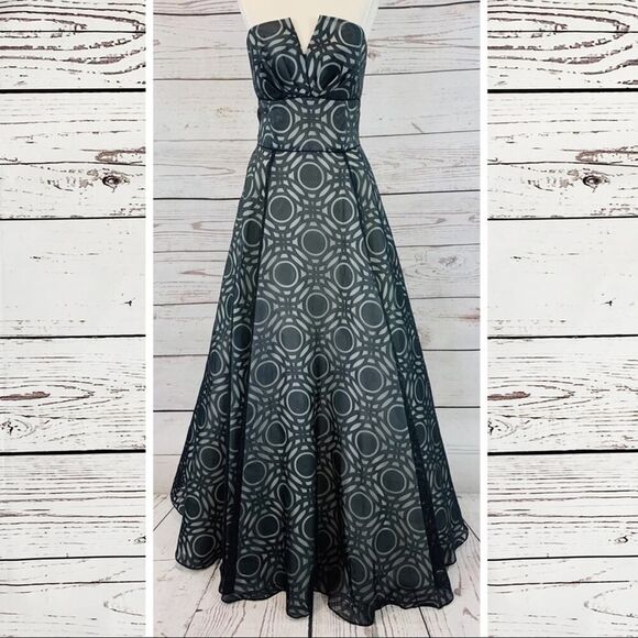 Nicole by Nicole Miller Dresses & Skirts - Nicole By Nicole Miller Geometric Black Wedding Gown, Size 10 Formal